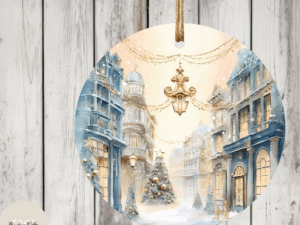 High Street Scene Christmas Bauble