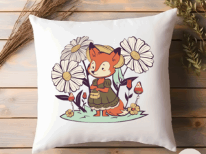 Fox and flowers Cushion