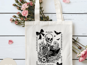 Skeleton reading Tote